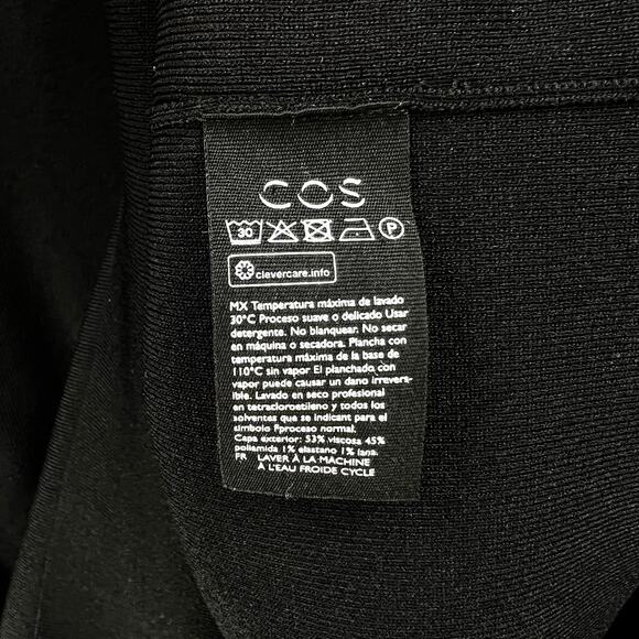 COS Knitted Polo Dress Womens XS Black Short Sleeve Collared Short Mini - Picture 10 of 13